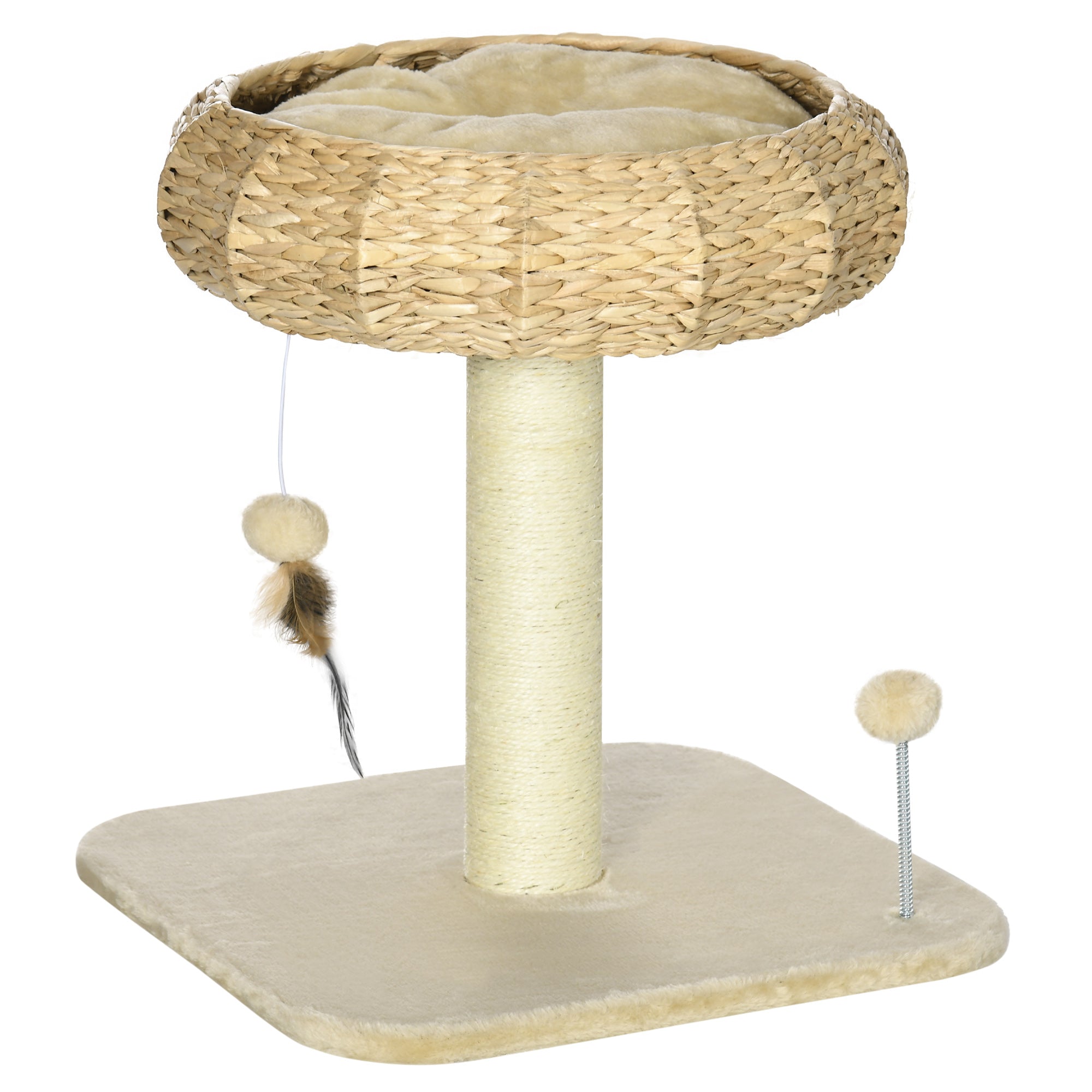 51cm Cat Tree Kitten Tower, with Sisal Scratching Post, Top Bed, Toy Ball, PawHut,