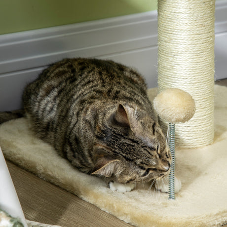 51cm Cat Tree Kitten Tower, with Sisal Scratching Post, Top Bed, Toy Ball, PawHut,