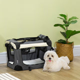 51cm Foldable Pet Carrier, with Cushion, for Mini Dogs and Cats, PawHut, Grey