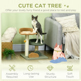 52cm Small Cat Tree for Indoor Cats, Scratching Posts with Two Beds, Toy Ball, PawHut,