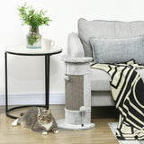 58cm Cat Scratching Post, with Covered Plush, Play Balls, for Corner Walls - Grey, PawHut,