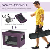 60cm Portable Pet Carrier with Soft Cushion & Mesh Window, for Miniature Dogs, PawHut, Purple