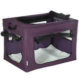 60cm Portable Pet Carrier with Soft Cushion & Mesh Window, for Miniature Dogs, PawHut, Purple