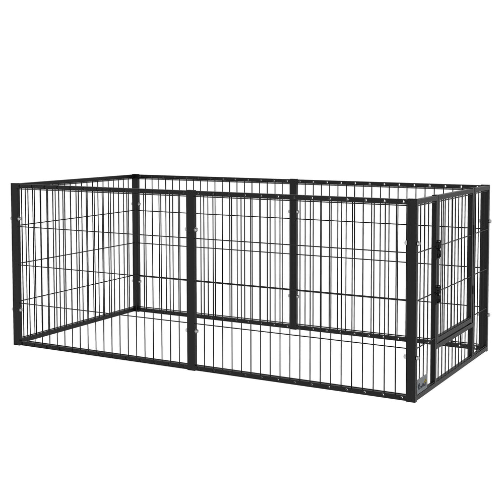 61H cm Heavy Duty Pet Playpen, 6 Panel Exercise Pen for Dogs, Adjustable Length, Indoor Outdoor, Small Sized Dogs, PawHut,