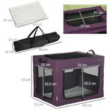 69cm Portable Pet Carrier for Miniature and Small Dogs, PawHut, Purple