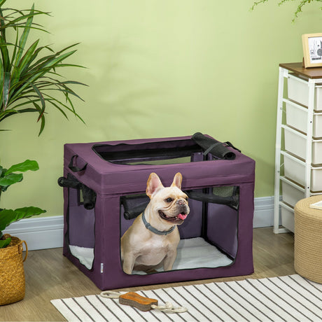 69cm Portable Pet Carrier for Miniature and Small Dogs, PawHut, Purple