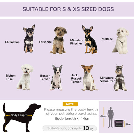 69cm Portable Pet Carrier for Miniature and Small Dogs, PawHut, Purple