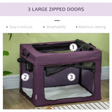 69cm Portable Pet Carrier for Miniature and Small Dogs, PawHut, Purple