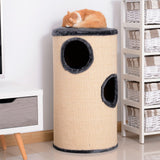 70cm Height Cat Post Tree Scratching Barrel Sisal Activity Center Condo Kitten Bed Scratcher Climbing Climber Play House for Indoor Cats, PawHut,