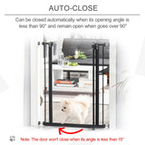 74-84cm Adjustable Metal Pet Gate Safety Barrier w/ Auto-Close Door Double Locking Easy-Open Doors Stairs Home Frames, PawHut,