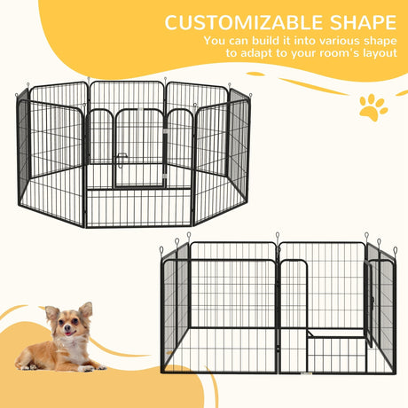 79H cm Heavy Duty 8 Panel Dog PlayPen, PawHut,