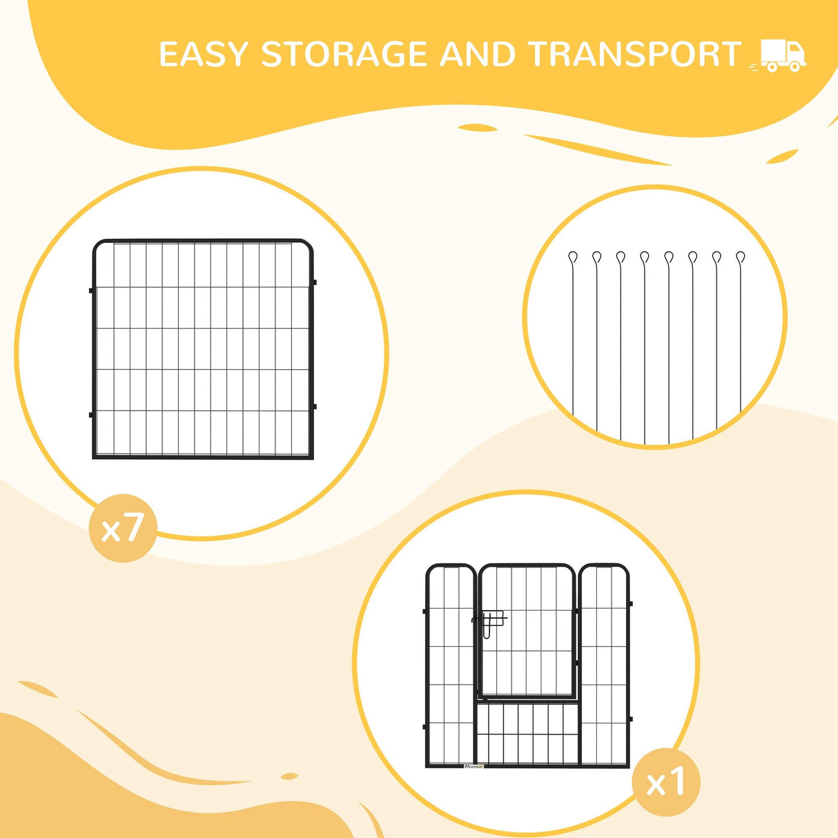 79H cm Heavy Duty 8 Panel Dog PlayPen, PawHut,