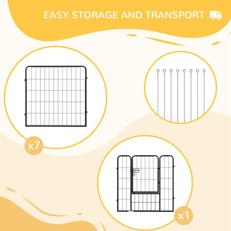 79H cm Heavy Duty 8 Panel Dog PlayPen, PawHut,