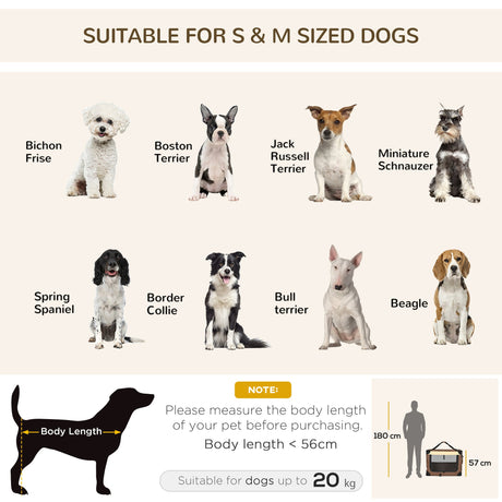 81cm Foldable Carrier for Medium Pets with Cushion, PawHut, Brown