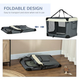 81cm Foldable Carrier for Medium Pets with Cushion, PawHut, Grey