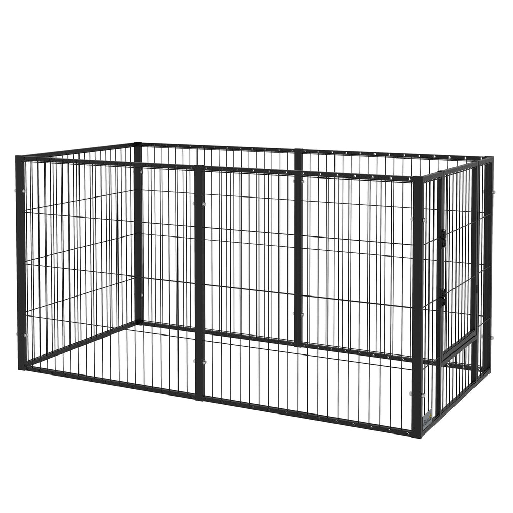 81H cm Heavy Duty Pet Playpen, 6 Panel Exercise Pen for Dogs, Adjustable Length, Small and Medium Sized Dogs, PawHut,