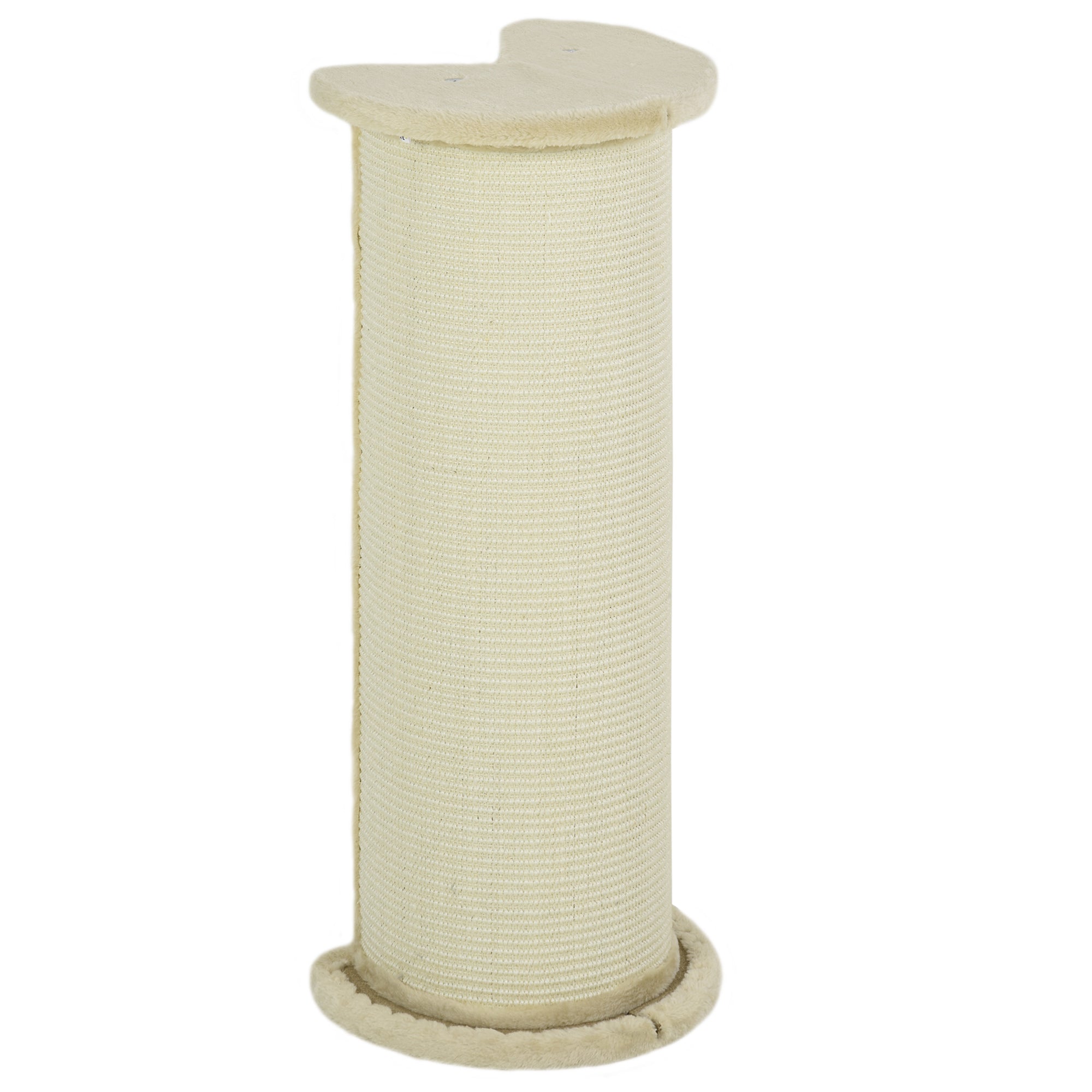 85cm Tall Cat Scratching Post, with Sisal Rope, Soft Plush, Anti Tip - Beige, PawHut,
