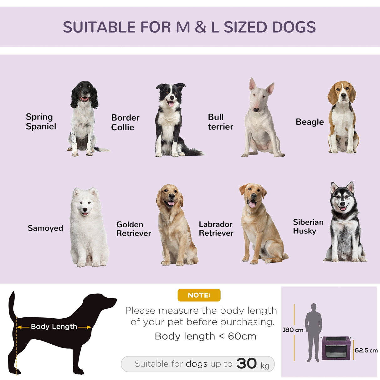 90cm Pet Carrier Bag, with Cushion for Medium to Large Dogs, PawHut, Purple
