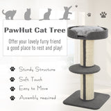 91cm Cat Tower Scratching Posts Cat Tree for Indoor Cats Kitten Activity Centre, PawHut, Light Brown