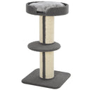 91cm Cat Tower Scratching Posts Cat Tree for Indoor Cats Kitten Activity Centre, PawHut, Light Brown