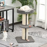 91cm Cat Tower Scratching Posts Cat Tree for Indoor Cats Kitten Activity Centre, PawHut, Light Brown