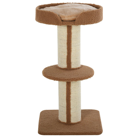 91cm Cat Tower Scratching Posts Cat Tree for Indoor Cats Kitten Activity Centre, PawHut, Light Brown