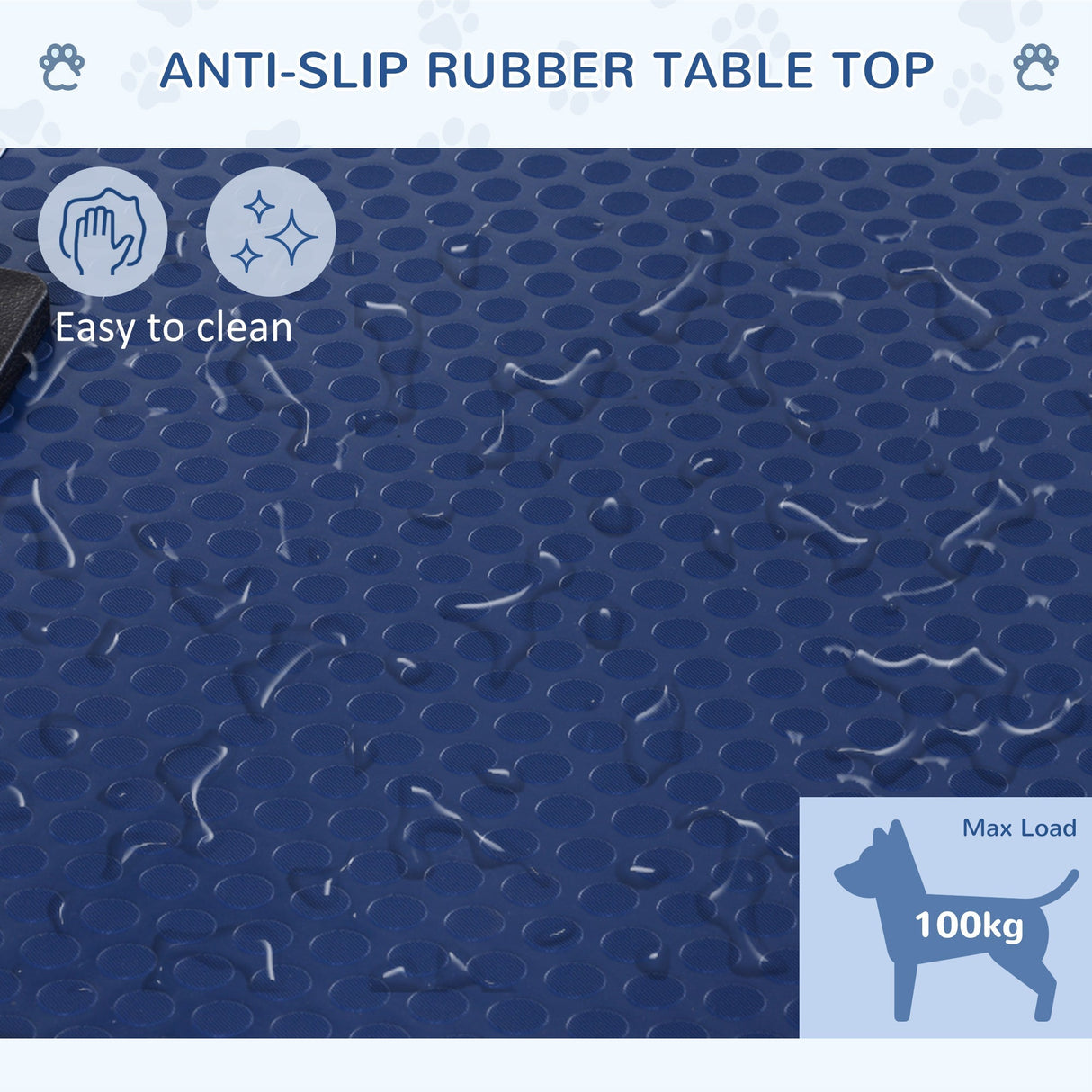 Adjustable Dog Grooming Table Rubber Top 2 Safety Slings Mesh Storage Basket Heavy Metal 107 x 60 x 170cm, PawHut, Black