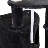 Adjustable Height Floor-To-Ceiling Vertical Cat Tree with Carpeted Platforms, Condo, Sisal Rope Scratching Areas, PawHut,