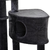 Adjustable Height Floor-To-Ceiling Vertical Cat Tree with Carpeted Platforms, Condo, Sisal Rope Scratching Areas, PawHut,