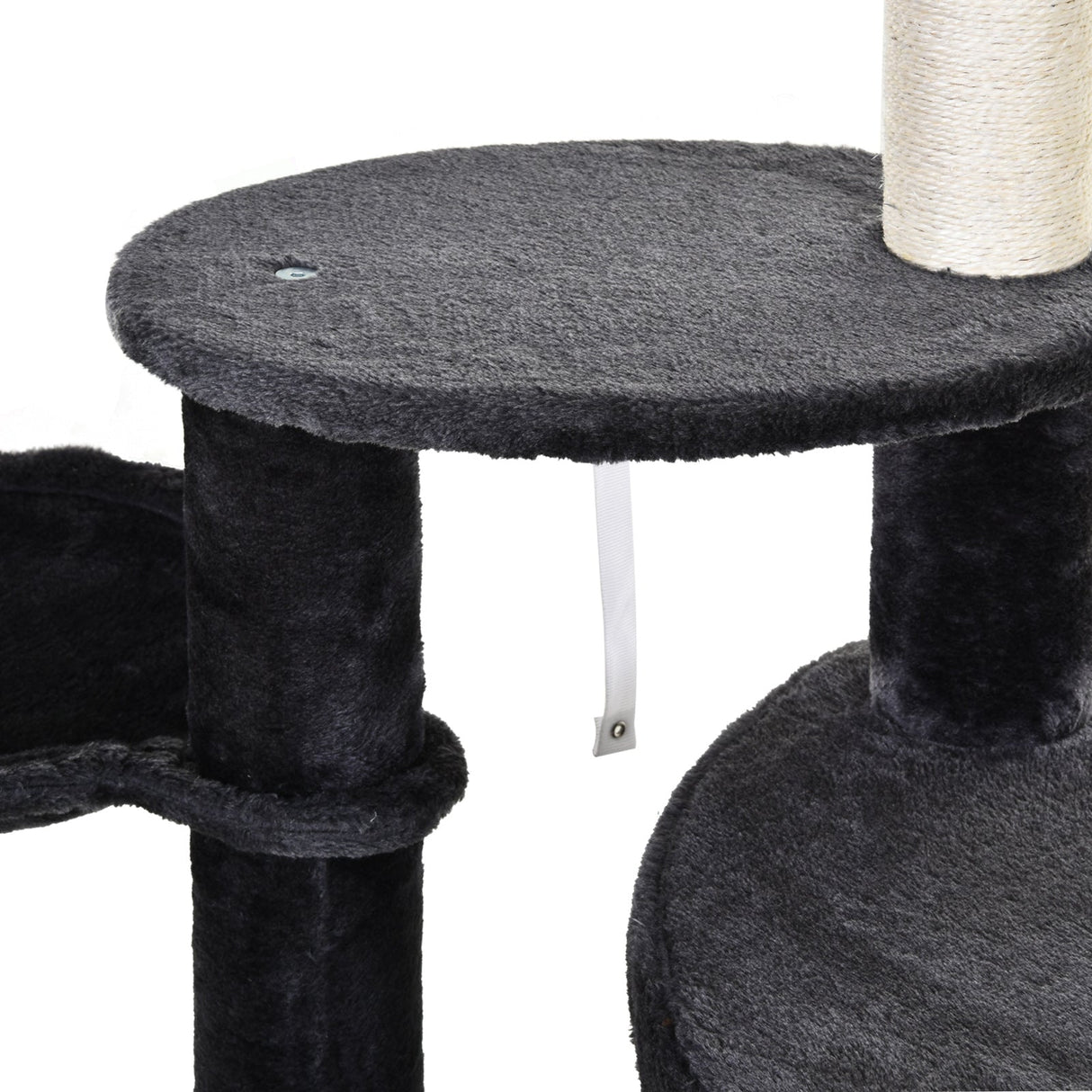 Adjustable Height Floor-To-Ceiling Vertical Cat Tree with Carpeted Platforms, Condo, Sisal Rope Scratching Areas, PawHut,