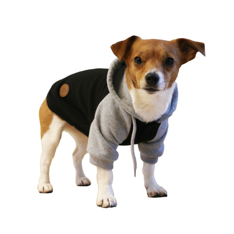 Ancol Black & Grey Hoodie Dog Jumper, Ancol, XS 25cm