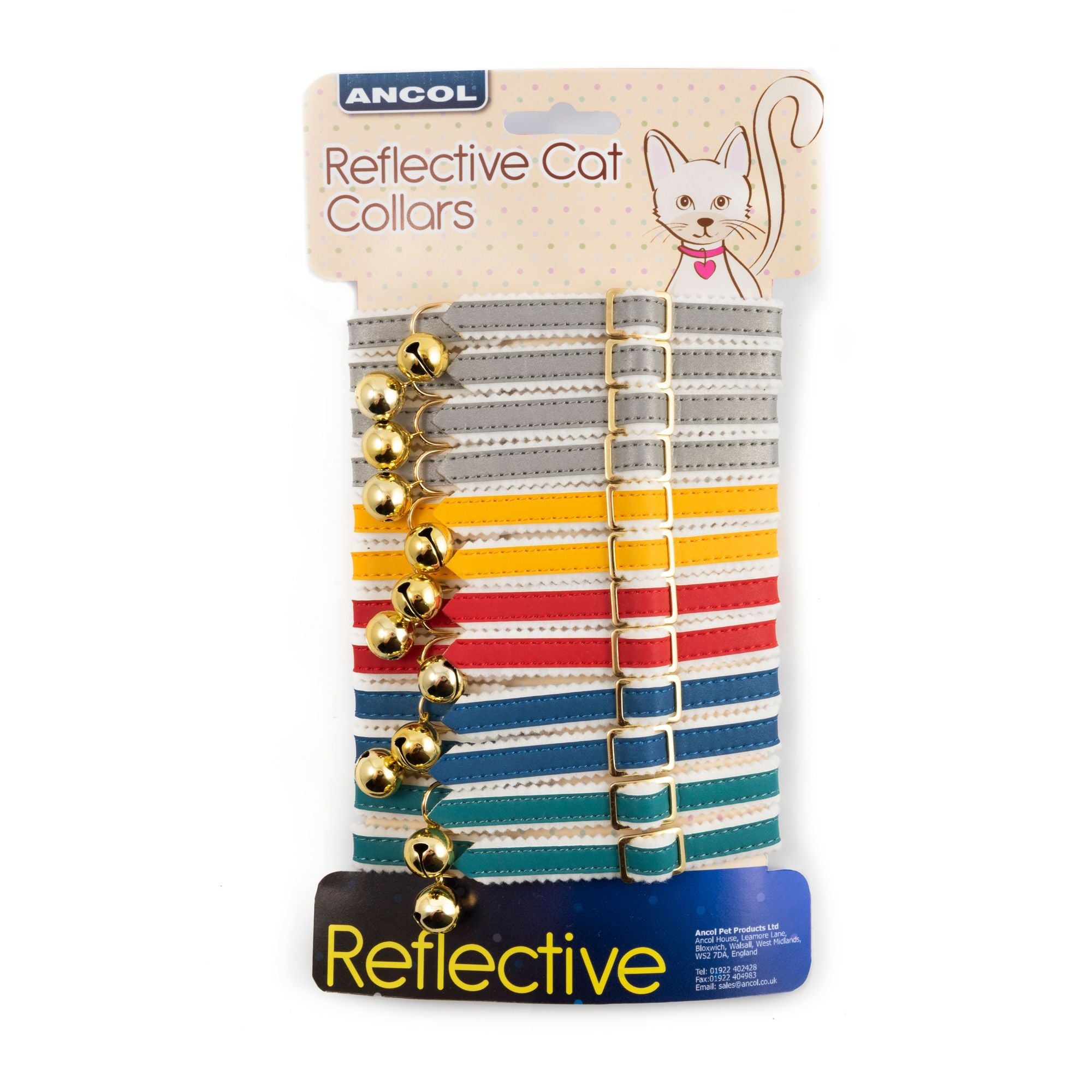 Ancol Cat Reflective Collars Card of 12, Ancol,