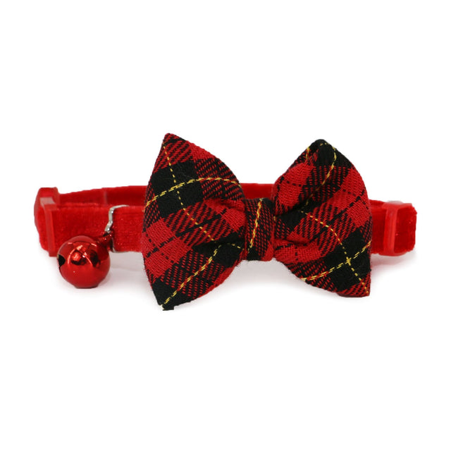 Ancol Cat Vintage Bow Safety Collar Tartan Single, Ancol,