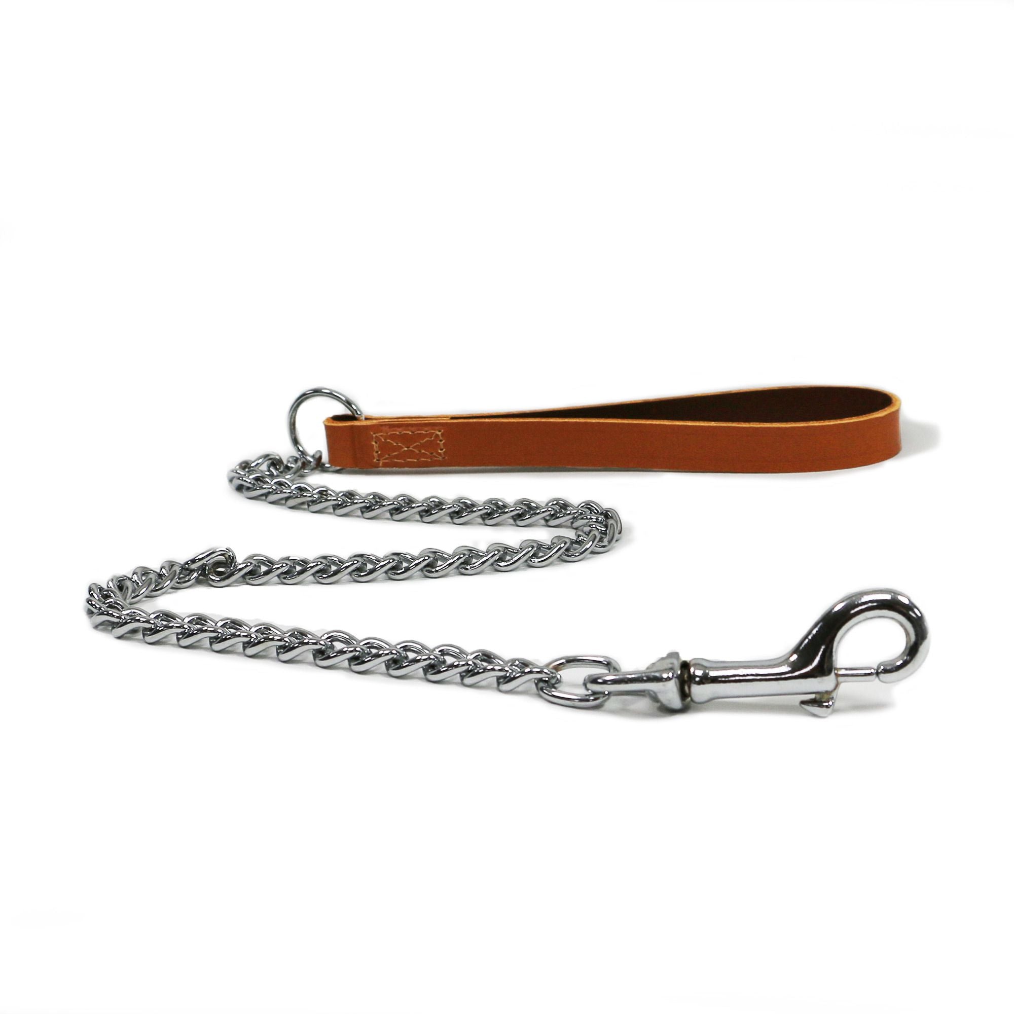 Ancol Classic Collection Leather Heavy Chain Lead, Ancol, Tan