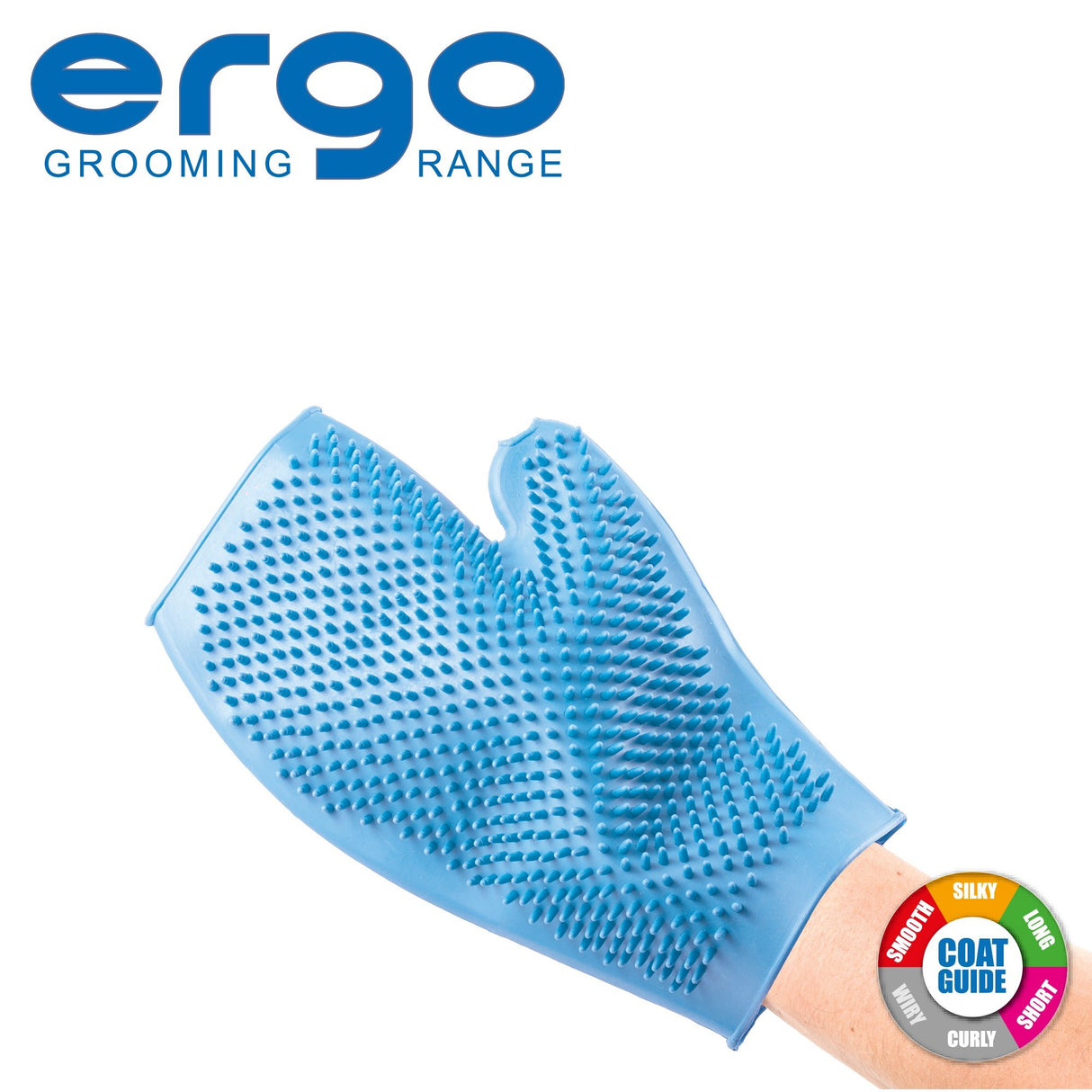 Ancol Ergo Rubber Grooming Glove Blue x 3, Ancol,