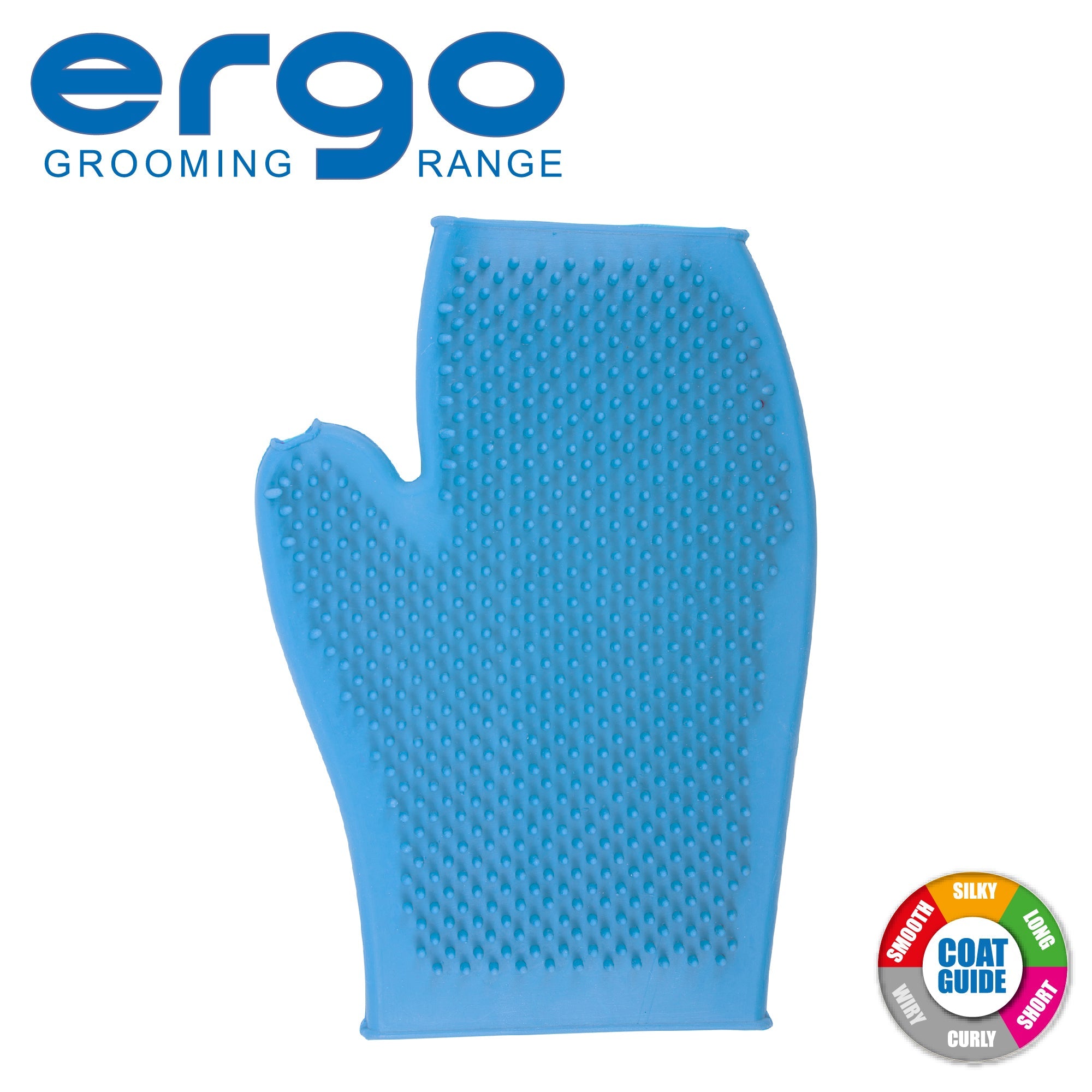 Ancol Ergo Rubber Grooming Glove Blue x 3, Ancol,