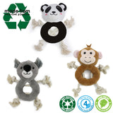 Ancol | Made From | Koala, Monkey and Panda x3 Dog Toys, Ancol,