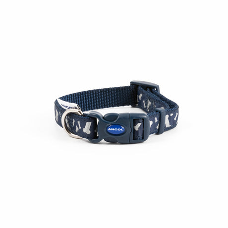 Ancol Paw and Bone Adjustable Reflective Dog Collar, Ancol, 20-30cm