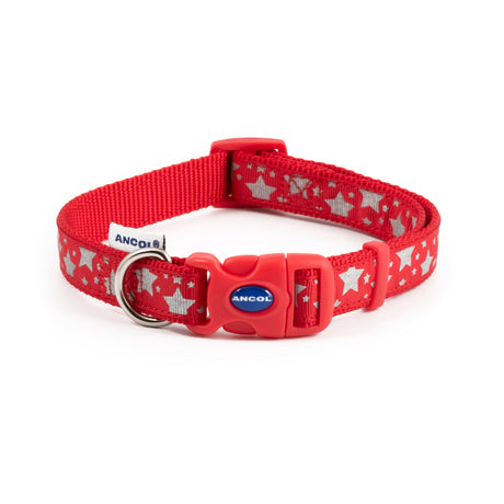 Ancol Paw and Bone Adjustable Reflective Dog Collar, Ancol, 25-50cm