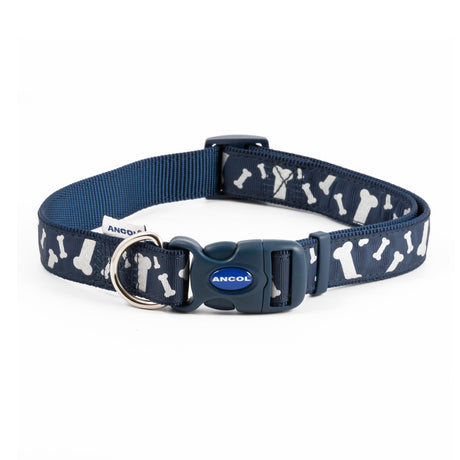 Ancol Paw and Bone Adjustable Reflective Dog Collar, Ancol, 45-70cm