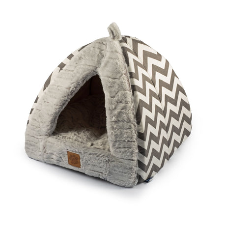 Ancol Sleepy Paws Plush Pyramid Cat Bed Grey Single, Ancol,