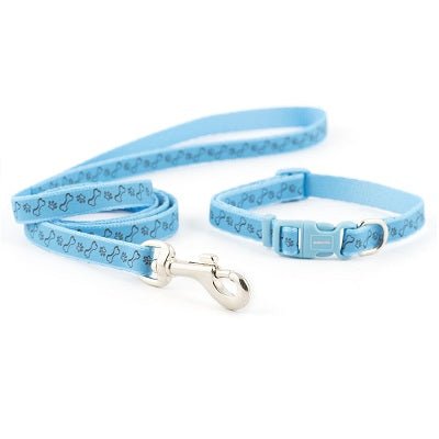 Ancol Small Bite Reflective Paw n Bone Collar & Lead Set, Ancol, Blue