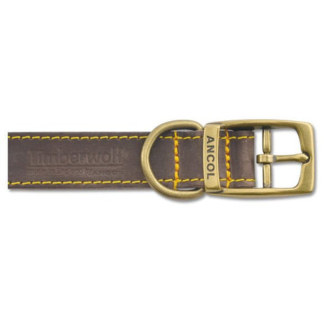 Ancol Timberwolf Sable Leather Dog Collar, Ancol, S4 35-43cm