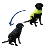 Ancol Viva Reversible Dog Coat Black/Hi-Vis, Ancol, S/M - 35cm Length