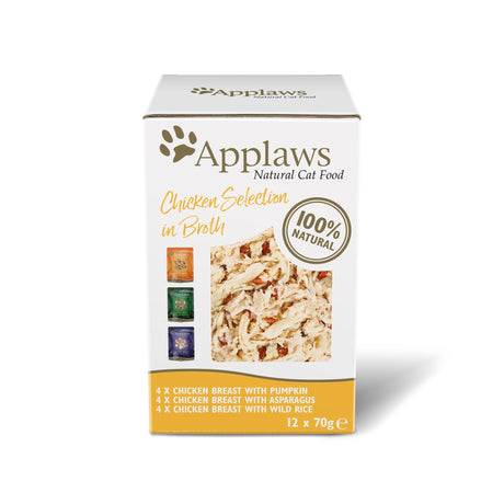 Applaws Cat Chicken Selection in Broth Pouches 4x (12x70g), Applaws,