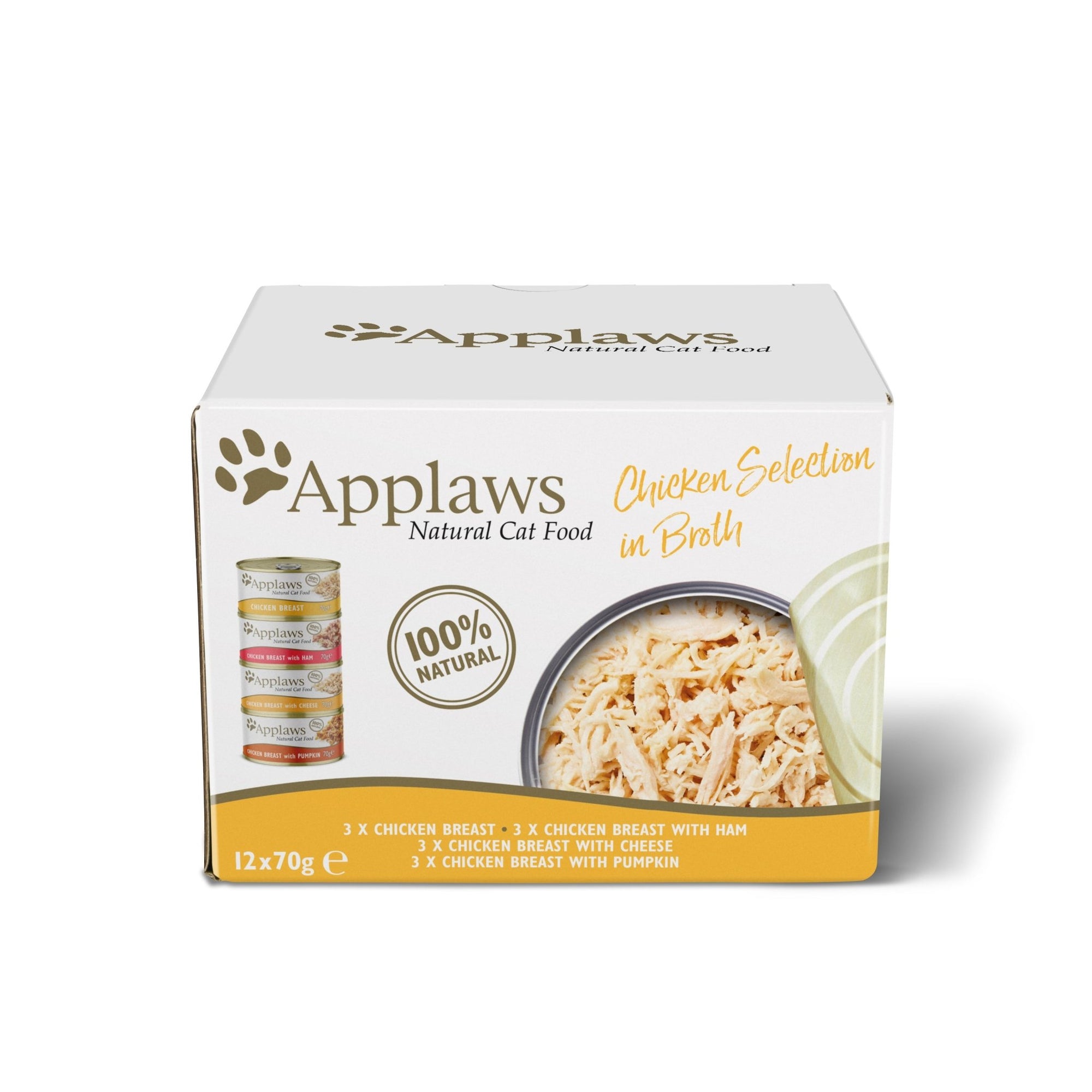 Applaws Cat Chicken Selection in Broth Tins 4x (12x70g), Applaws,
