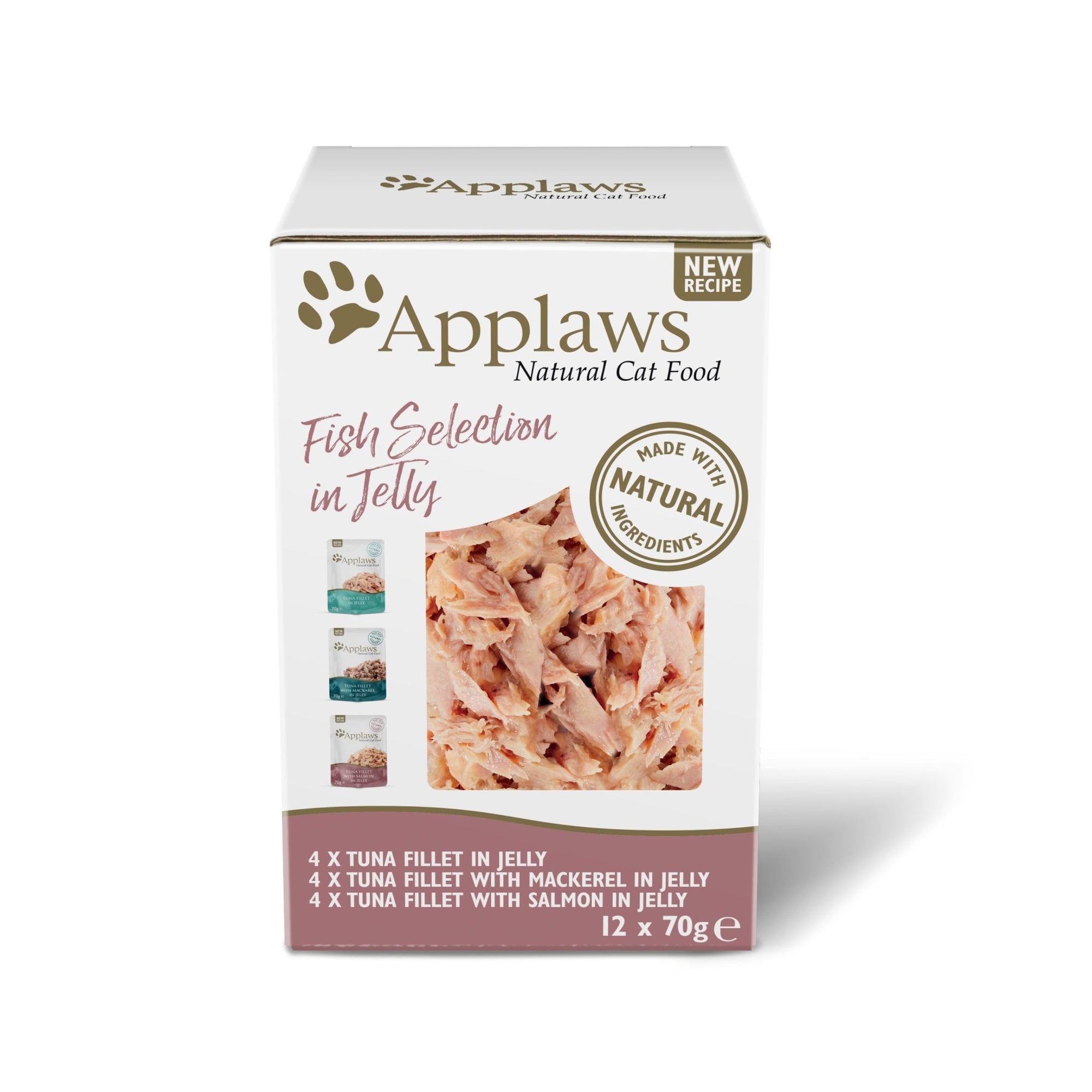 Applaws Cat Fish Selection in Jelly Pouches 4x (12x70g), Applaws,
