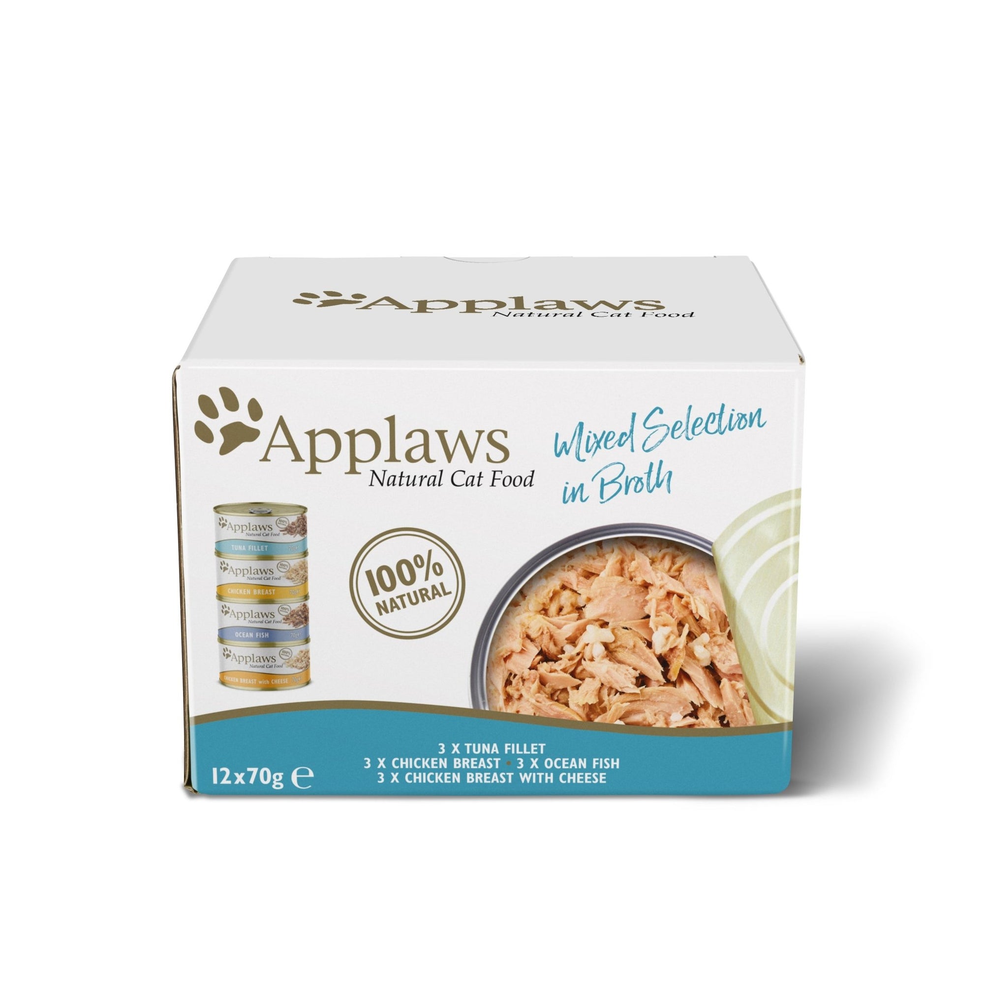 Applaws Cat Mixed Selection in Broth Tins 4 x 12 x 70g, Applaws,