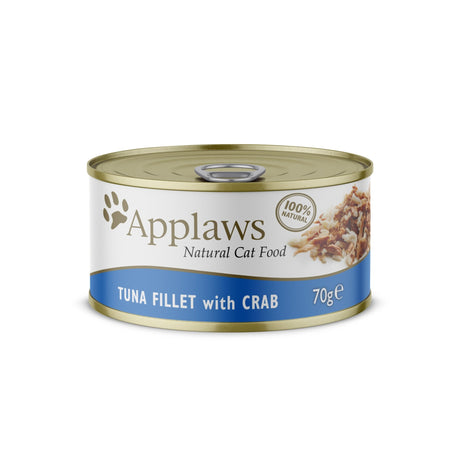 Applaws Cat Tuna Fillet with Crab in Broth Tins 24 x 70g, Applaws,