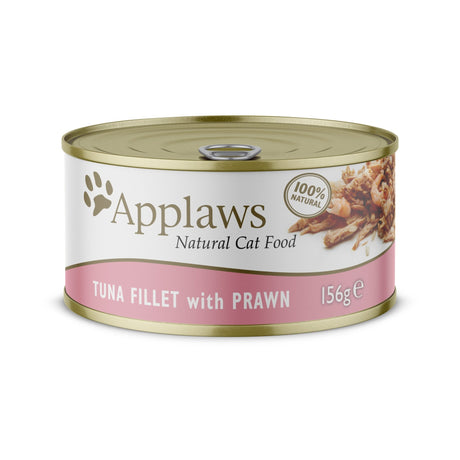 Applaws Cat Tuna Fillet with Prawn in Broth Tins 24 x 156g, Applaws,